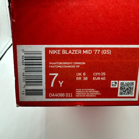 Nike Blazer Mid 77 GS “Phantom Bright Crimson” size 7y - Picture 7 of 7